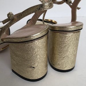 gucci metallic laminate leather sandal